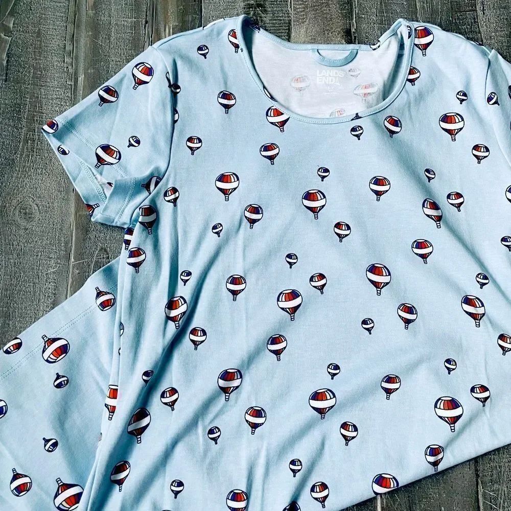 Landsβ End Hot Air Balloon Blue PJ Sleep NightβShirt S